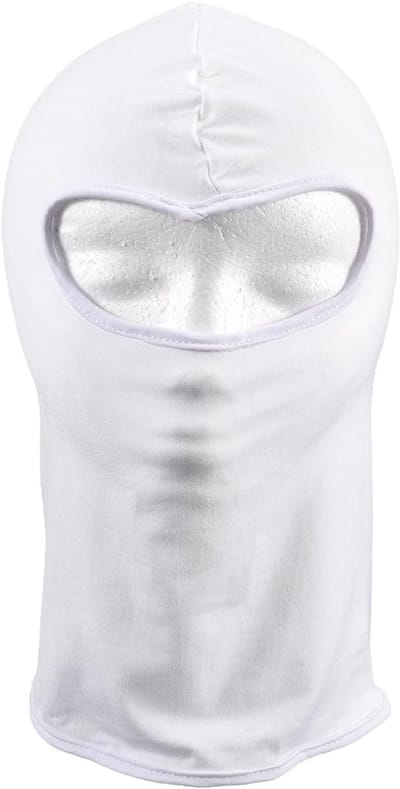 Volledig Gezicht Masker - Dunne Balaclava - Buiten Sporten - Elastaan Stof - One Size - Wit