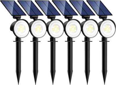 Zonne-energie Tuinverlichting Buiten - 6 Stuks met 53 LEDs, 3 Verlichtingsmodi, Waterdicht en Verstelbaar voor Oprit, Muren en Paden