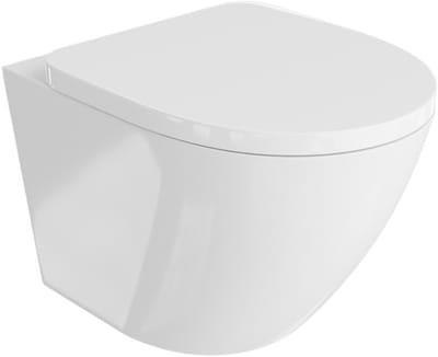LAVITA® Compact Toiletpot Hangtoilet Sofi - Wit Hoogglans - Hangend Rimless Randloos Toilet - Toiletbril Softclose zitting - Wandcloset Badkamer WC