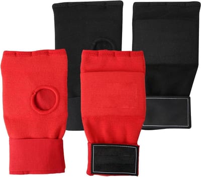 Bokshandschoenen Halve Vinger - Bokszakwanten Polssteun - Vechttraining Kickboksen - Extra Gelvulling Schokabsorptie - Unisex Eén Maat - Rood