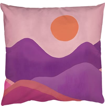 Sierkussens - Kussentjes Woonkamer - 50x50 cm - Zon - Heuvels - Paars - Abstract