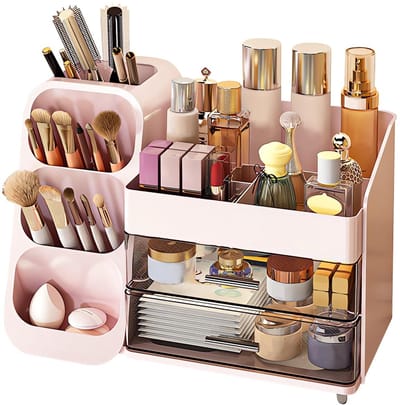 Unyqoos® Uitgebreide Cosmetica- en Make-up Organizer met Laden en Compartimenten voor Perfecte Opbergruimte in Slaapkamer en Badkamer