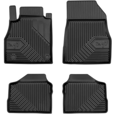 Frogum No.77 Rubberen Automatten Set – Geschikt voor NISSAN Micra K14 vanaf 2016 – 4-delig – TPE Premium Kwaliteit – Hoge Rand 4 cm – Geurloos – Zwart