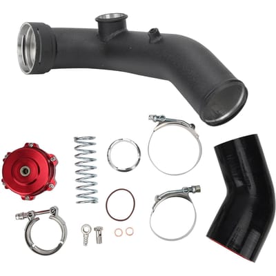 Kit de Tuyau d'Admission d'Air pour Turbocompresseur Tuyau d'Admission Flexible W Soupape de Décharge Convient pour Moteur N55 gray