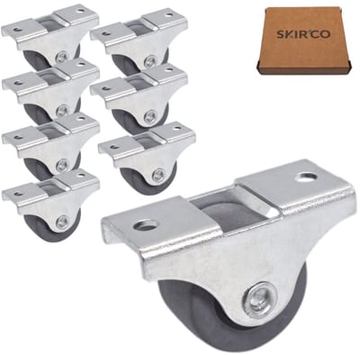 Set van 8 Vaste Kleine Meubelwielen 25mm - Rubberen Zwenkwielen voor Meubels en Apparatuur
