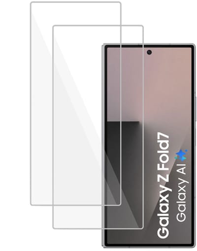 2x TechNow Screenprotector geschikt voor Samsung Galaxy Z Fold 7 Screenprotector - Gehard Glas - Rounded - Proteqt+