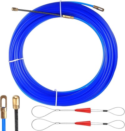 Retractable Kabel Trekhulp van 20 m met Spiraal en Trekveer voor Kabels, Ideaal voor Kabelinstallatie en Lege Buizen