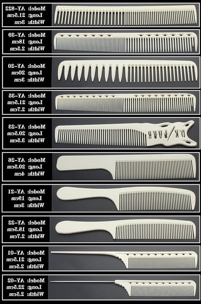 Set van 10 Professionele Carbon Fiber Kammen, Geschikt voor Alle Haartypes, Warmtebestendig en Antistatisch, Perfect voor Kappers en Thuisgebruik