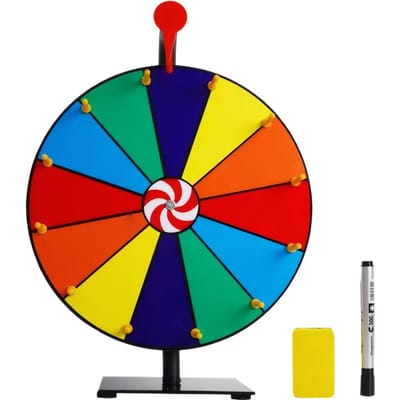 30cm 12 Inch Loterij Activiteit Draaitafel Trekking Draaiende Prijs Geluksrad Spel Kleur Droog Uitwisbaar Tafelblad Roulette Draai blue