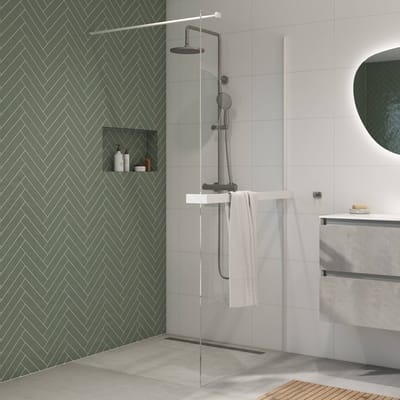 Saqu Modulo inloopdouche incl. antikalk 110x210cm met handdoekhouder mat wit