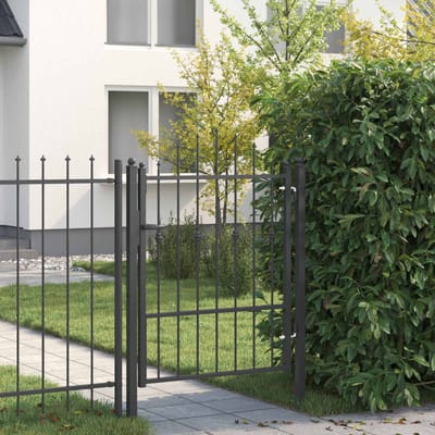 vidaXL - Hekpoort - ASTEN - 100 - x - 125 - cm - Metaal - Zwart - Vergrendelbaar
