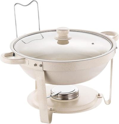 Buffet Warmhoudbak - Serveerschalen Set - Feestelijke Gelegenheden - Non-stick Coating - 35x35x14cm - Wit
