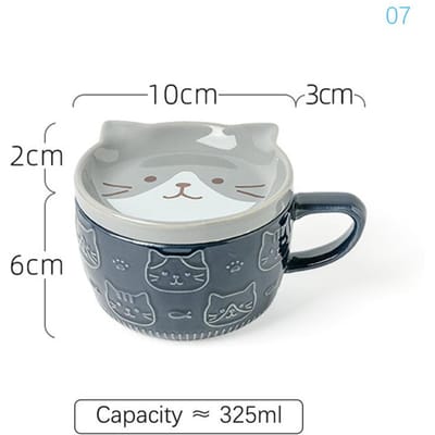 Japanse Cartoon Kat Koffiemok Met Kat Patroon Deksel Klein Schoteltje Schattige Ontbijtkop Creatieve Koffiekop Melkkop Cadeau Voor Meisje