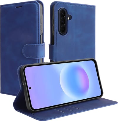 Cazy hoesje geschikt voor Samsung Galaxy A57 Hoesje met Pasjeshouder - Premium Bookcase - Blauw
