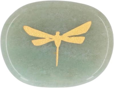 Sterk en Slijtvast Healing Stone Crystal Gold Dragonfly Carving Stone - Massagesteen Voor Ontspanning en Genezing