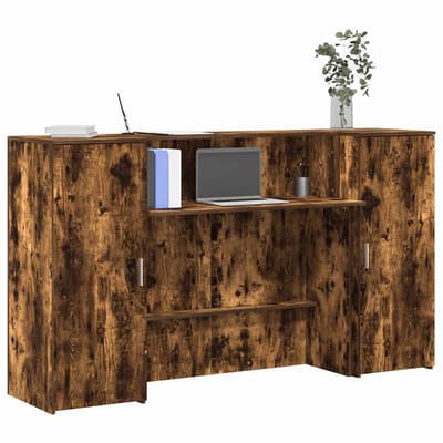 vidaXL - Receptiebalie - 180x50x103,5 - cm - bewerkt - hout - gerookt - eikenkleurig