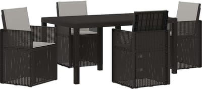 vidaXL - Tuin - Eettafel - Set - 5 - st - Anthraciet - en - Lichtgrijs - PP