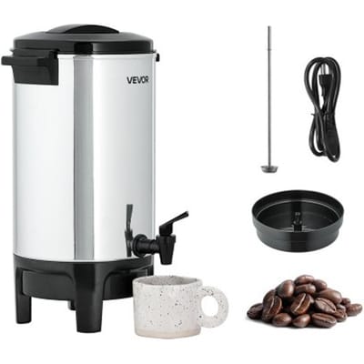 VEVOR Commerciële Warmwaterdispenser voor Koffie 6,3 L 42 Kopjes 1190 W, Warmwaterdispenser met Druppelvrije Kraan, Automatische Temperatuurregeling, voor Catering, Feesten, Kerken en Restaurants