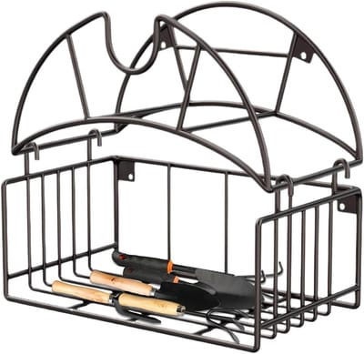 Slangenhouder Wandbevestiging - Tuinslang Ophanger - Efficiënte Opslag - Robuuste Metalen Constructie - 325 cm - Zwart