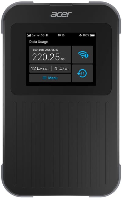 Acer Connect M4 - Portable Mifi Router - Mobiele Hotspot - 5G - WiFi 6 - Dual-band - SIM - eSIM - Virtual SIM - inclusief 20 GB - tot 16 apparaten - ideaal voor onderweg of op de camping