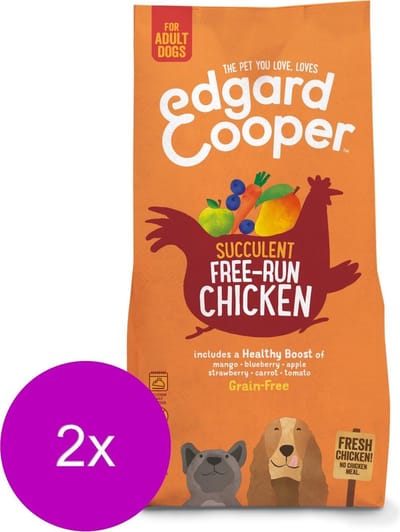 Edgard & Cooper Free-Run Chicken Adult Kip&Mango&Bessen - Hondenvoer - 2 x 7 kg