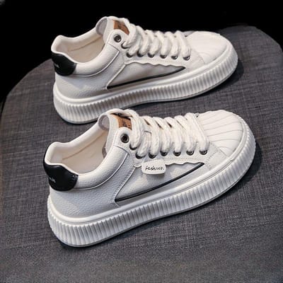 Nieuwe Niche Schelp Hoofd Kleine Witte Schoenen Dikke Zool Veelzijdige Sport Board Schoenen Hoge Top 40 zwart