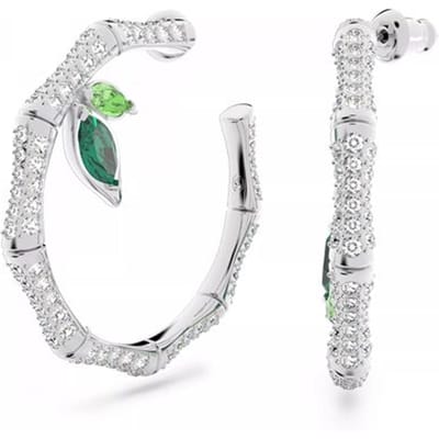 Swarovski Dellium Bamboe Stijl Prachtige Rhodium Vergulde Oorbellen Dames oorbellen Zilver 5645373 Box (Random Color),F,Silver white