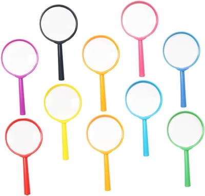 Handloep Set - Vergrootglas - Lezen Hobby - Onbreekbare Lens - 13x6cm - Diverse Kleuren
