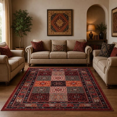Muratap Artline sultan oosters vloerkleed vintage handgeknoopte wol look- 200x290