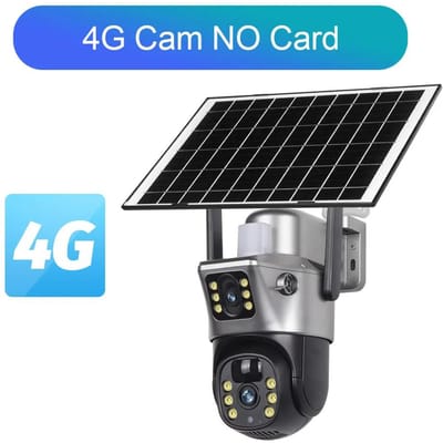 Nieuwe 4K 8MP Zonnecamera 4G/WiFi Dubbel Scherm Buiten Draadloze PTZ Dubbele Lens Beveiliging Automatische Tracking CCTV Surveillance Camera's 4G Cam