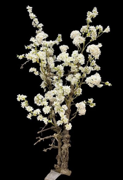 Kunst Bloesemboom - Decoratieve Plant - Woninginrichting - Handgemaakt Atelier - 120 cm Hoog - Wit