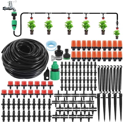 Irratiesysteem - Druppelslang set - Planten water geven - Waterbesparend systeem - 25 meter - Zwart