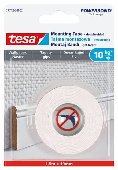 Tesa Powerbond Dubbelzijdige Tape voor Behang & Stuc - 1.5m