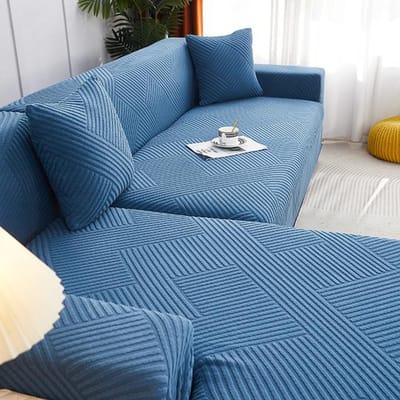 Stretch Jacquard Bank Kussenovertrekken Soild Kleur Stofdichte Bankhoezen L-vorm Bankbeschermer Voor Woonkamer Kantoor Bankhoezen 2 seater (145-185cm)
