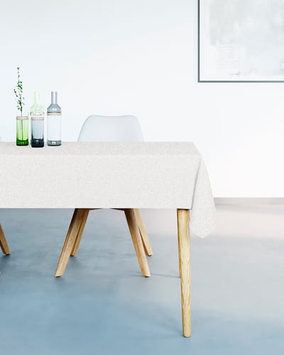 Mistral Home - TAFELKLEED - glittereffect - 150 x 250 cm - effen kleur - Écru