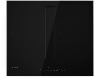 Klarstein Inductiekookplaat Chef-Fusion met Afzuiging – 7200 W, 590 m³/u, Flexzone & Boost, Energieklasse A, Glasoppervlak, Ruimtebesparend, Kinderbeveiliging, Zwart - 52 cm - voor Keuken - Induction Hob - Inductie Kookveld