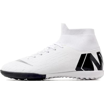 Ultralichte Hoge Enkel Voetbalschoenen voor Mannen Antislip Binnen Voetbalschoenen Buiten Sport Futsal Schoenen 40 wit