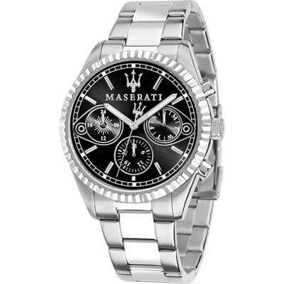 Montre Homme Maserati R8853100014 Chronographe Cadran Noir 43mm argenté
