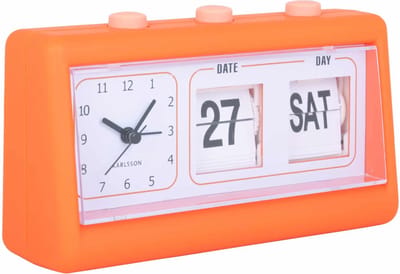 Karlsson Wekker Data Flip - Oranje - 19x6.4x11.5cm - Scandinavisch - Wekker voor slaapkamer - Wekkers