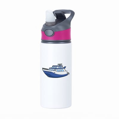Hacebo® - yacht waterfles met rietje roze - Boten - Schippers - Boot - yachten - kapitein - water fles - 650ML