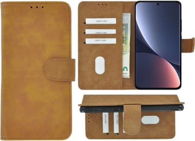 MoDo hoesje Geschikt voor Xiaomi 12 Pro - Kunstleer Book Case - Bruin