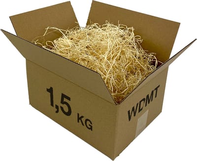 Houtwol opvulmateriaal - 1,5 kilo | Opvulmateriaal voor cadeau | Duurzaam vulmateriaal | Houtwol vulling wijnkist | Bruin