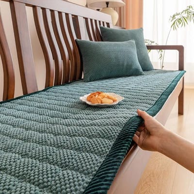Dikke Ribstof Massief Hout Bankhoes Chinese Pluche Effen Kleur Antislip Bankkussen Bank Handdoek Huis Voor Woonkamer Decoratie 50x50cm 1pcs