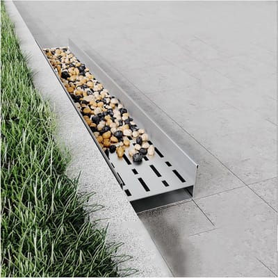 Kanaal Afvoer Kit - Grind Afvoer - Efficiënt Waterbeheer - Hoge Belastbaarheid - 15x15cm - Zilver
