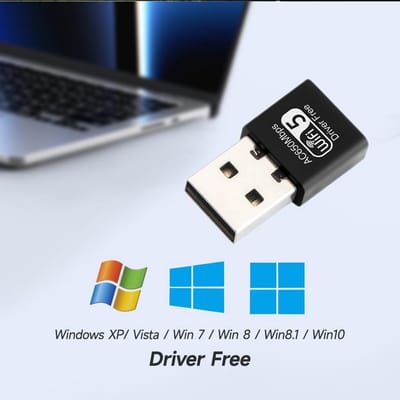 Snelle USB Wifi Adapter Dual Band 650 Mbit/s voor PC en Laptop