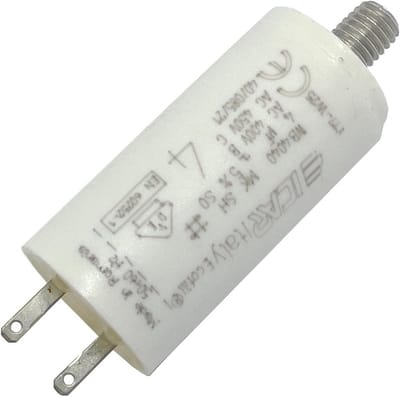 Motorcondensator 4µF 400V - Radiaal met 2,8x0,8mm aansluiting
