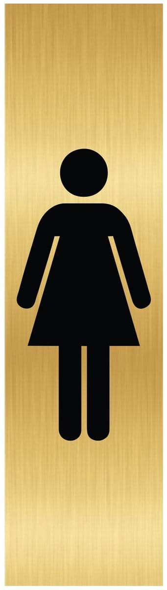 CombiCraft deurbordje Dames pictogram in goud met tape - 165 x 45 mm
