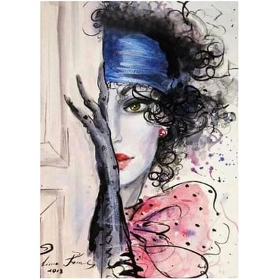 5D Diy Diamond Painting Volledige ronde schoonheid Diamantborduurwerk 20X30CM gray