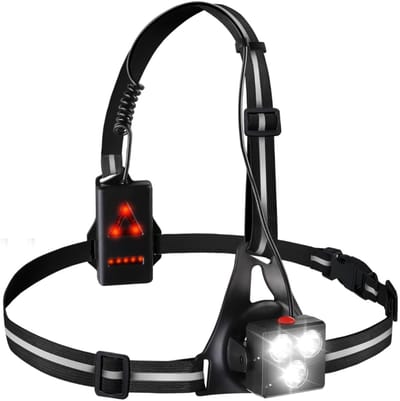 Scoby - LED Hardloopverlichting - USB Oplaadbaar - Richtbaar en Verstelbaar - Running Light - Krachtige Lamp - Voor Optimaal Zicht - Zwart