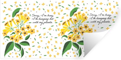 Muurstickers - Sticker Folie - Sorry I'm busy I'm hanging out with my plants - Quotes - Spreuken - 40x20 cm - Plakfolie - Muurstickers Kinderkamer - Zelfklevend Behang - Zelfklevend behangpapier - Stickerfolie